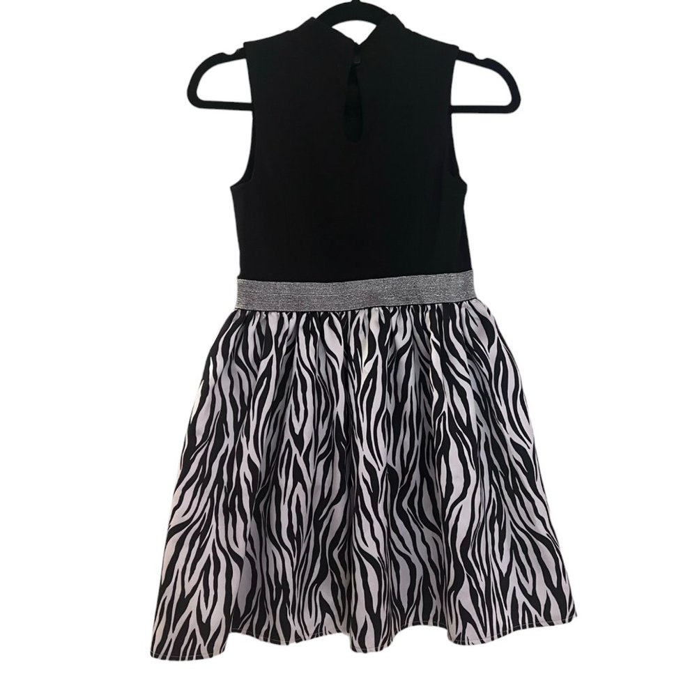Girl's Pink & Violet Sleeveless Fit & Flare Dress In Zebra Size 12‎ - Picture 2 of 4